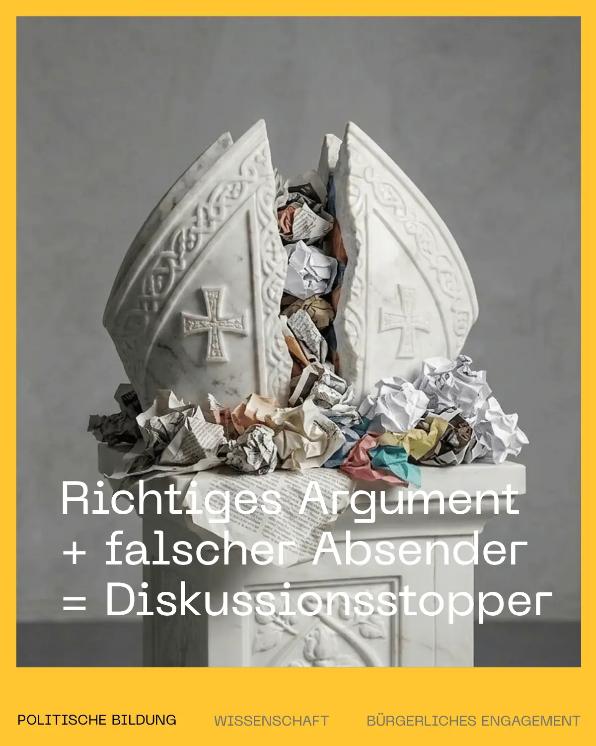 Mitra mit Papiermüll